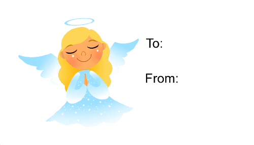 Angel Praying (white background) gift tag