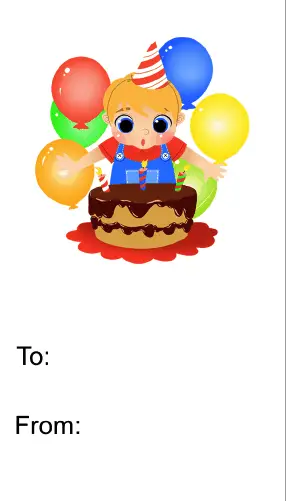 Birthday Boy Cake Candles (no background) Gift Tag gift tag