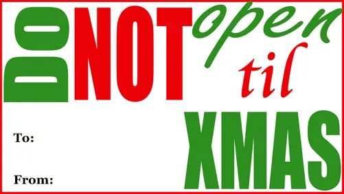 Do Not Open Gift Tag gift tag