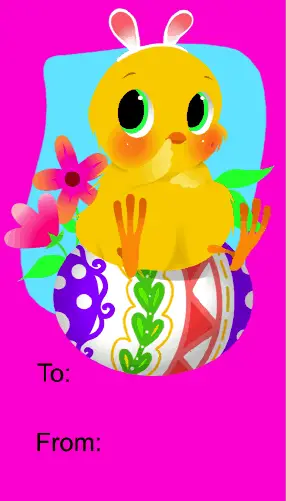 Easter Chick gift tag