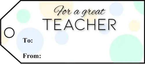 For A Teacher Gift Tags gift tag