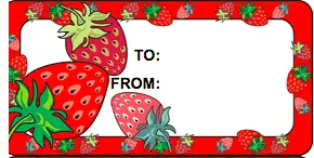 Plump Strawberries gift tag