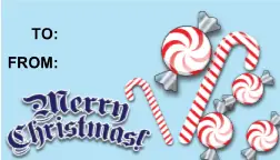 Merry Christmas Candycanes gift tag