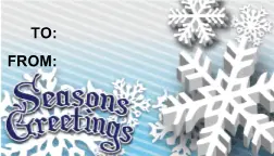 Seasons Greetings Snowflakes gift tag