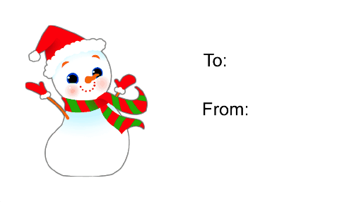 Snowman (white background) gift tag