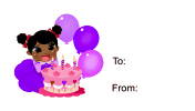 Birthday Girl Cake Candles (no background) Gift Tag