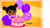 Birthday Girl Cake Candles Gift Tag