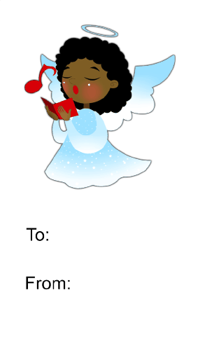 Angel Singing (white background) gift tag