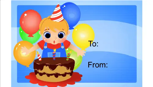 Birthday Boy Cake Candles Gift Tag gift tag