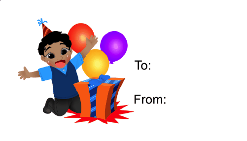 Birthday Boy Present Balloons (no background) Gift Tag gift tag