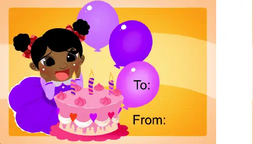 Birthday Girl Cake Candles Gift Tag gift tag