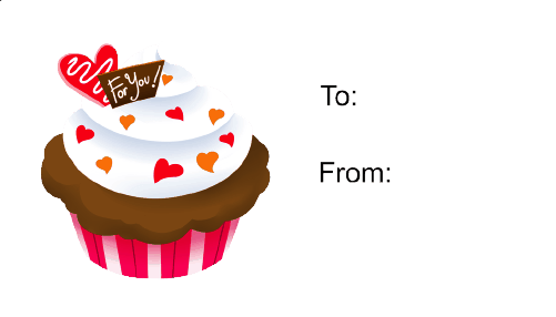 Cupcake (white background) gift tag