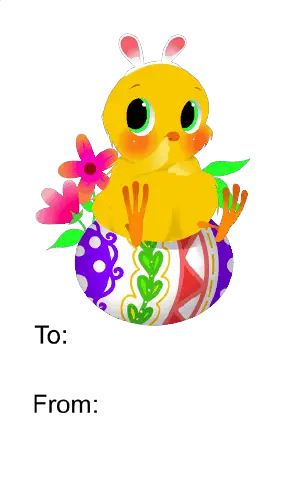 Easter Chick (white background) gift tag