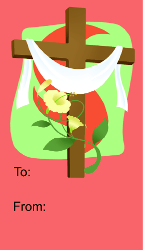 Easter Cross gift tag