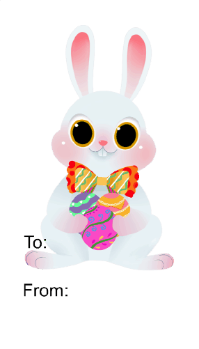 Easter Rabbit (white background) gift tag