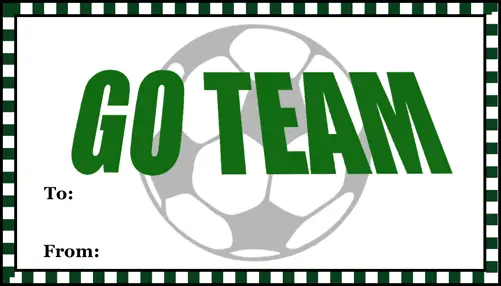 Go Team Soccer Gift Tag gift tag