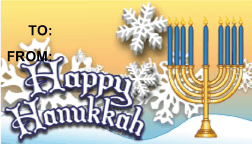 Happy Hanukkah Menorah gift tag