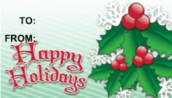 Happy Holidays Snowflakes gift tag