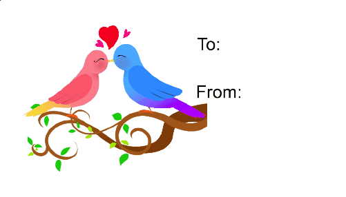 Lovebirds (white background) gift tag