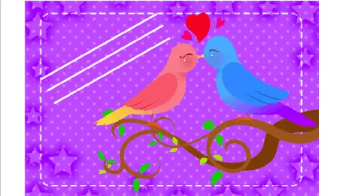 Lovebirds gift tag