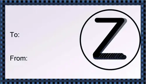 Monogram Z gift tag