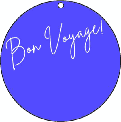 Round Gift Tag Bon Voyage gift tag
