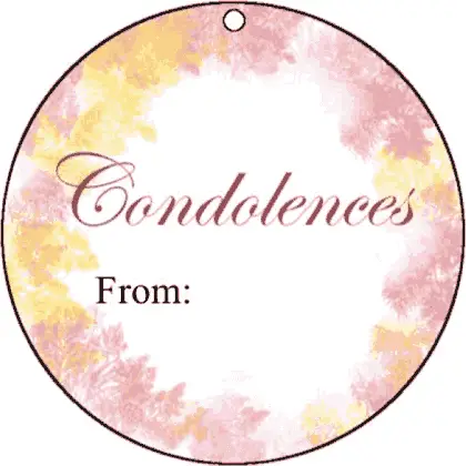 Round Gift Tag Condolences gift tag