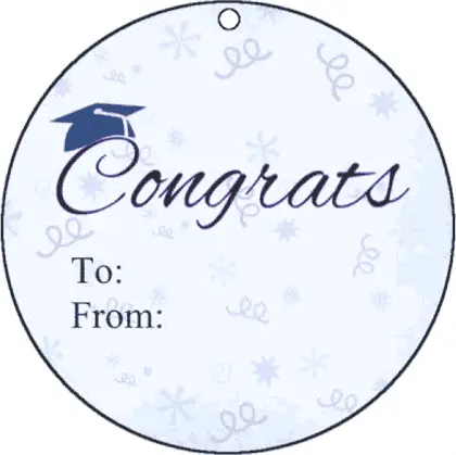 Round Gift Tag Graduation gift tag