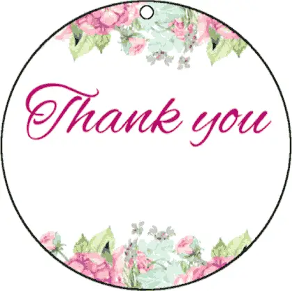 Round Gift Tag Thank You gift tag
