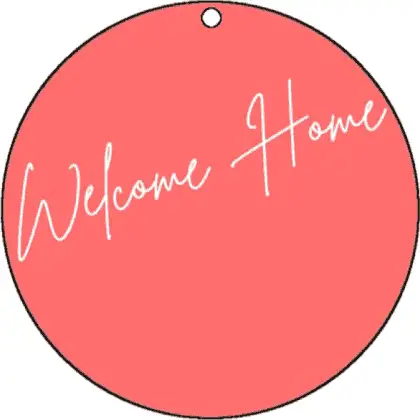 Round Gift Tag Welcome Home gift tag