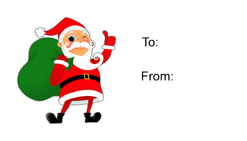 Santa (white background) gift tag