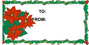 Christmas Poinsettia gift tag
