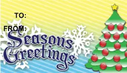 Seasons Greetings Christmas Tree gift tag