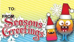Seasons Greetings Monster gift tag