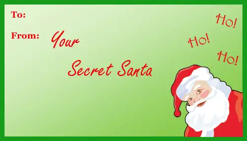 Secret Santa Gift Tag gift tag