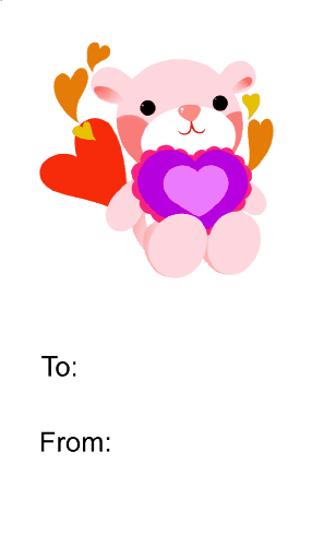 Teddybear (white background) gift tag
