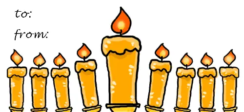 Hanukkah Candles gift tag