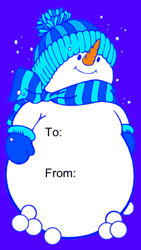 Snowman gift tag