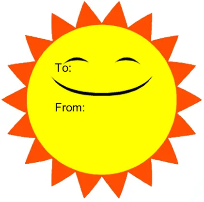 Sun Smile gift tag