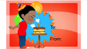 Birthday Boy Cake Candle Gift Tag