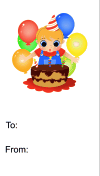 Birthday Boy Cake Candles (no background) Gift Tag