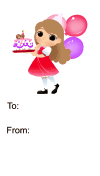 Birthday Girl Cake Candle (no background) Gift Tag