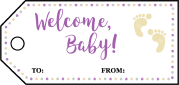 Welcome Baby Footprints Gift Tags