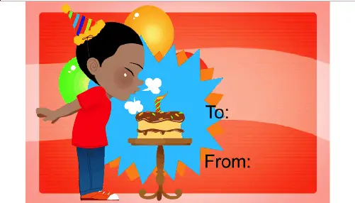 Birthday Boy Cake Candle Gift Tag gift tag