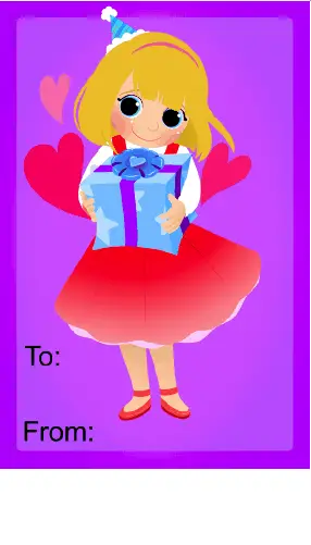 Birthday Girl Present Gift Tag gift tag