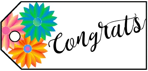 Congrats Flowers Gift Tag gift tag