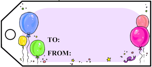 Festive Balloons gift tag