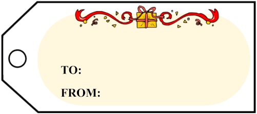 Festive Wrapped Present gift tag