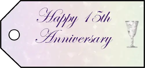 Fifteenth Anniversary Gift Tags gift tag