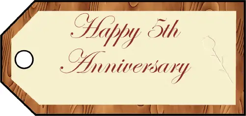 Fifth Anniversary Gift Tags gift tag